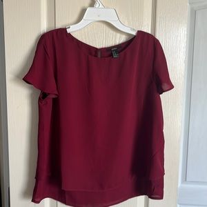 Forever 21 red wine-colored blouse top.